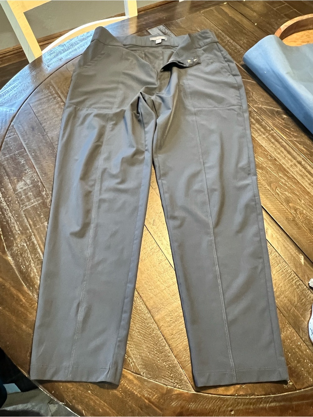 Women's Gray Straight-Leg Dress Pants